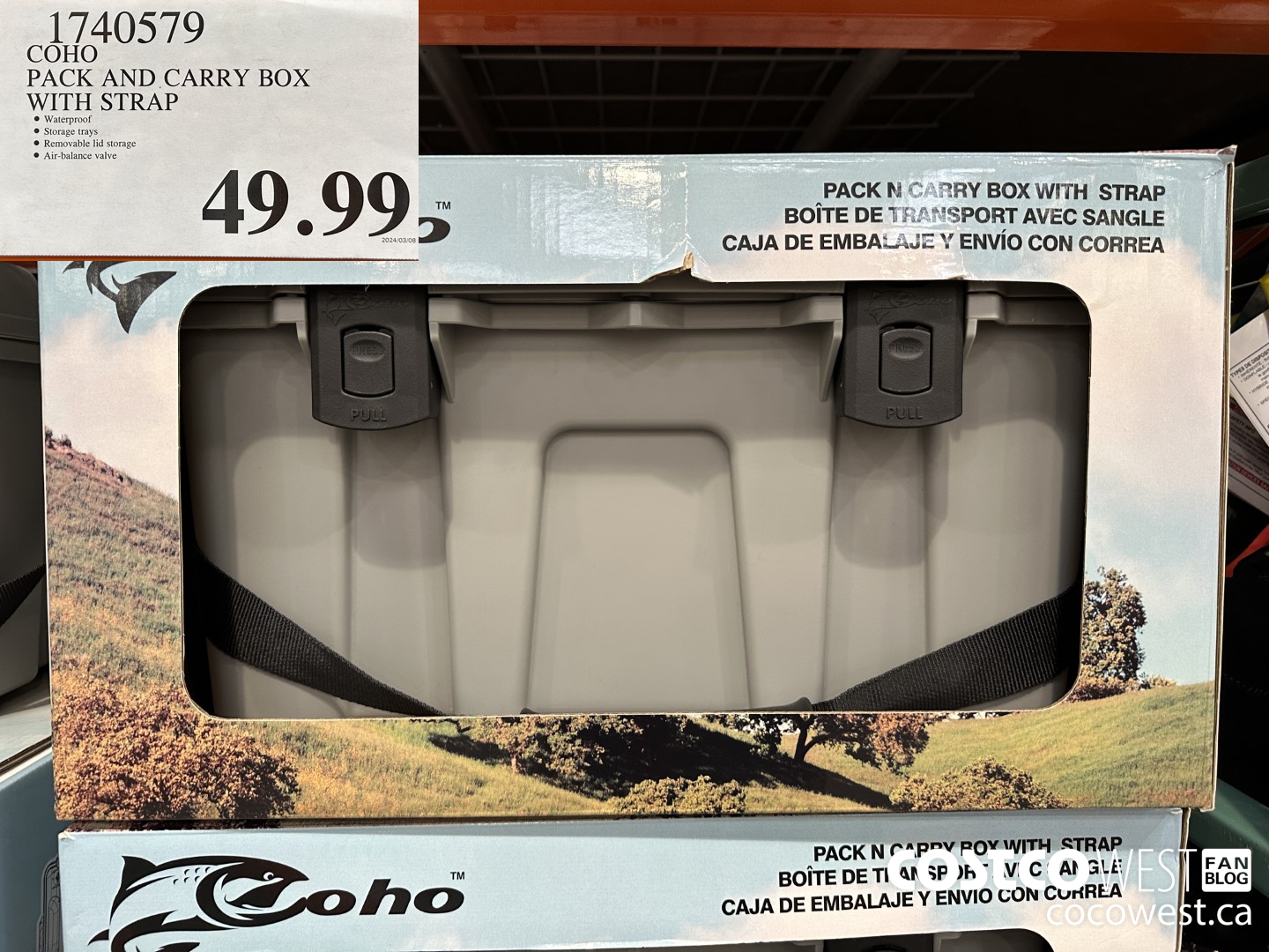 1740579 COHO PACK AND CARRY BOX WITH STRAP $49.99