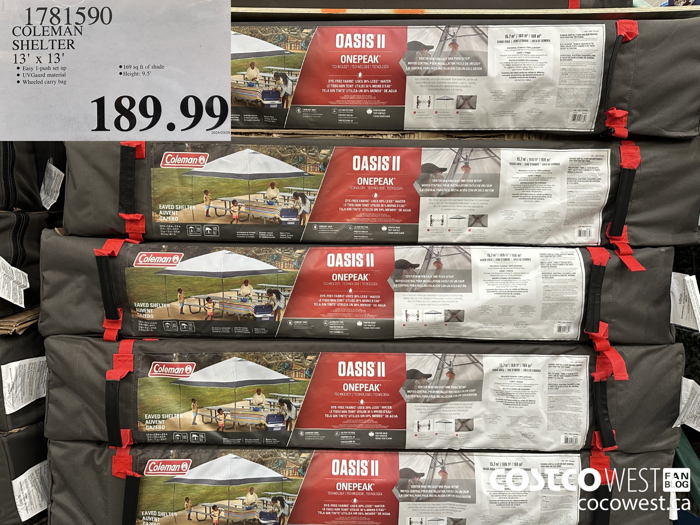 1781590 COLEMAN SHELTER 13' X 13' $189.99