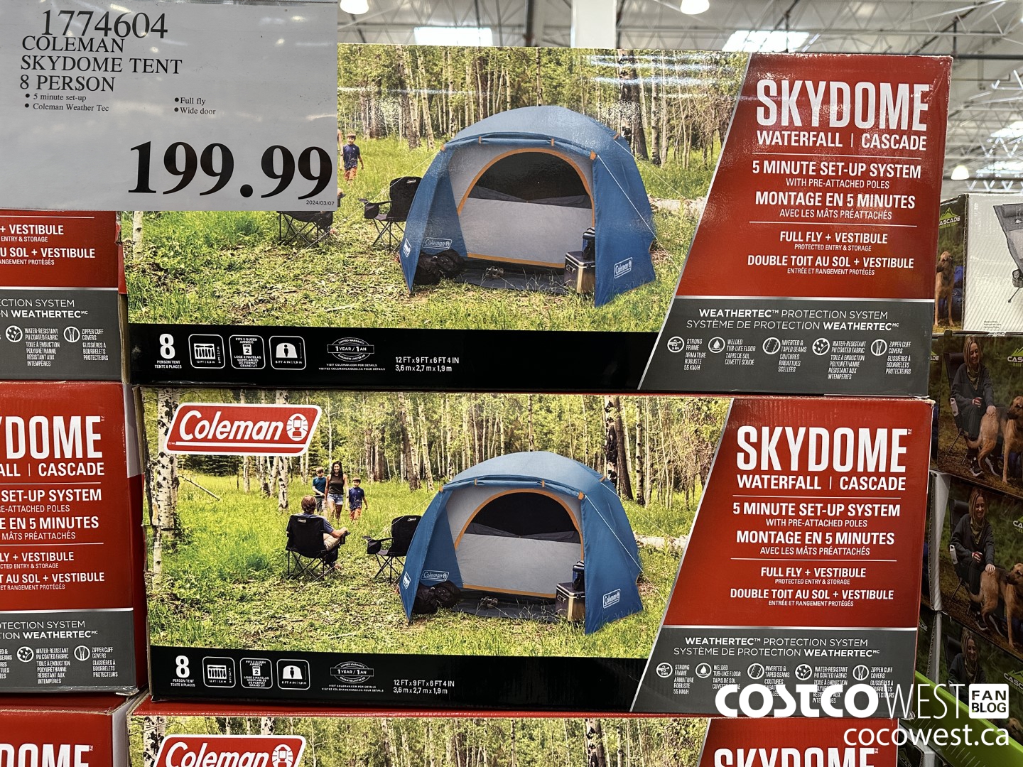 1774604 COLEMAN SKYDOME TENT 8 PERSON $199.99