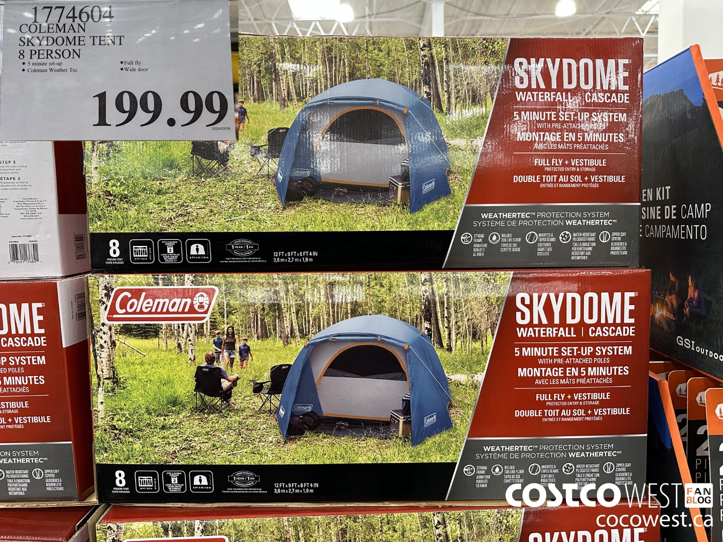 1774604 COLEMAN SKYDOME TENT 8 PERSON $199.99