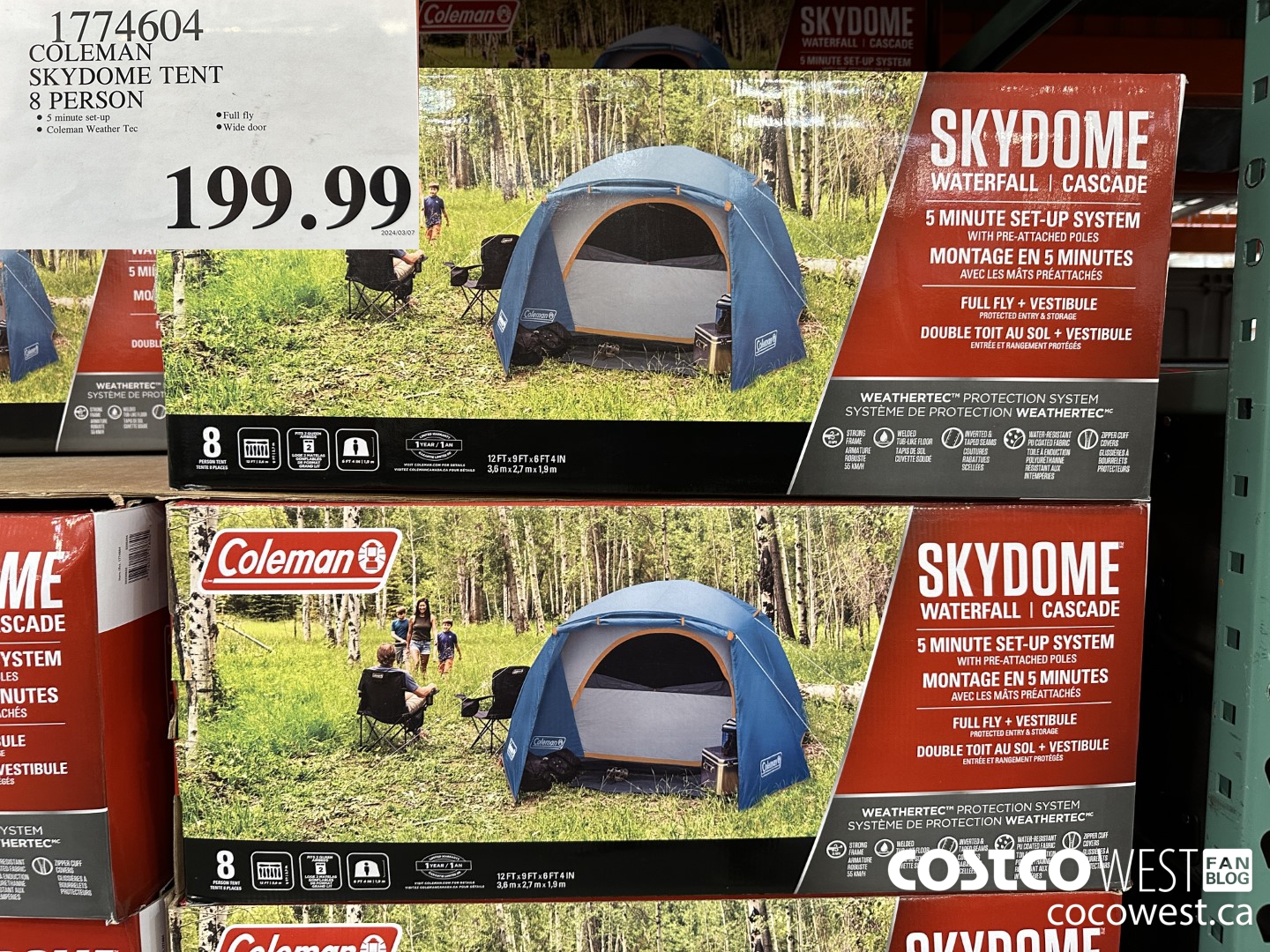 1774604 COLEMAN SKYDOME TENT 8 PERSON $199.99
