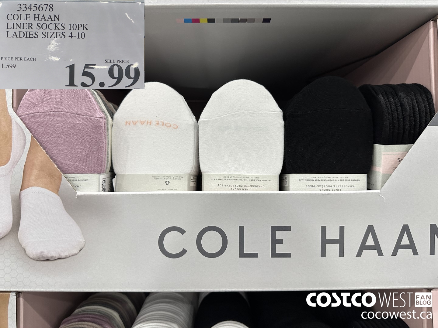 3345678 COLE HAAN NO SHOW SOCK 10PK LADIES SIZES 4-10 $15.99