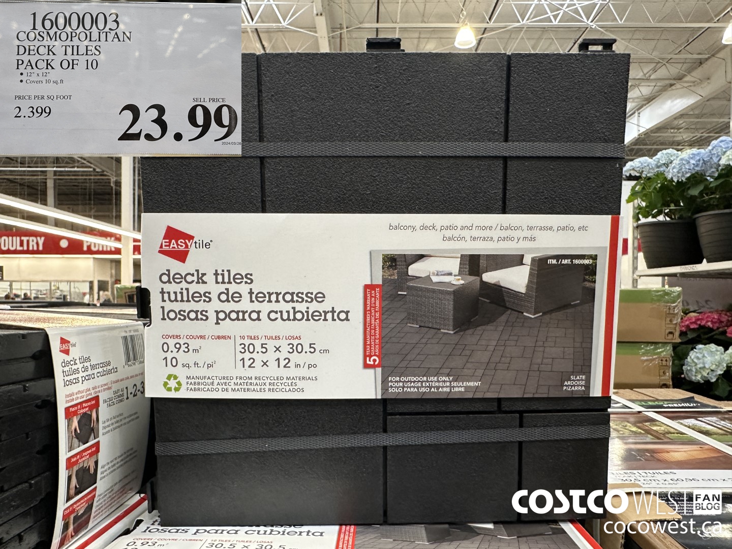 1600003 COSMOPOLITAN DECK TILES PACK OF 10 $23.99