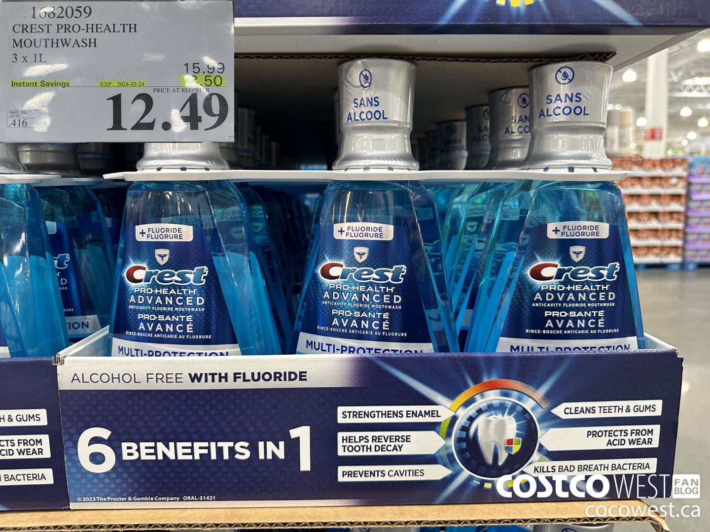 1682059 CREST PRO-HEALTH MOUTHWASH 3 X 1L ($3.50 INSTANT SAVINGS EXPIRES ON 2024-03-24) $12.49