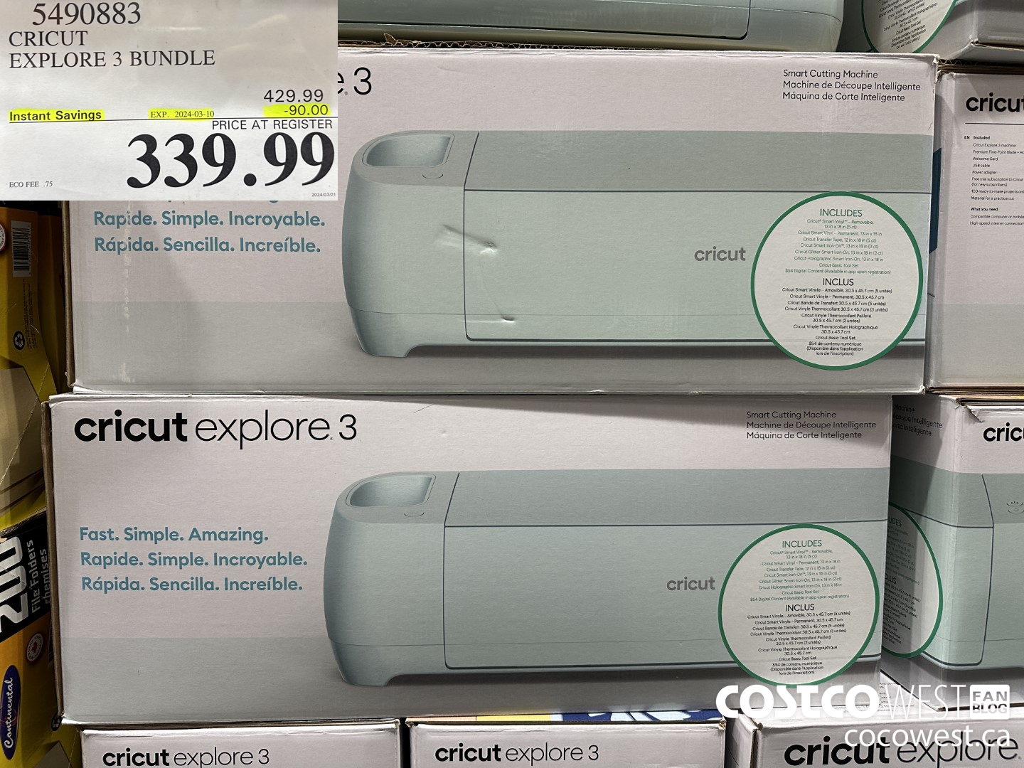 5490883 CRICUT EXPLORE 3 BUNDLE ($90.00 INSTANT SAVINGS EXPIRES ON 2024-03-10) $339.99