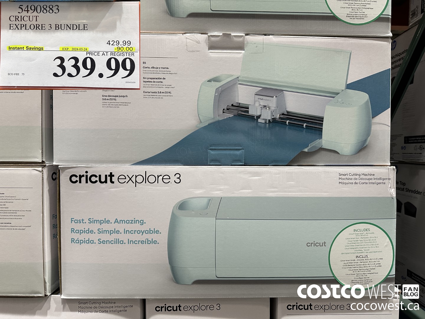 5490883 CRICUT EXPLORE 3 BUNDLE ($90.00 INSTANT SAVINGS EXPIRES ON 2024-03-24) $339.99