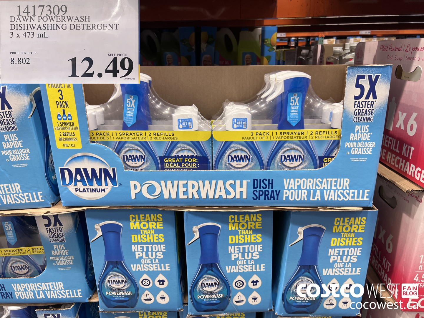 1417309 DAWN POWERWASH DISHWASHING DETERGENT 3 x 473 mL $12.49