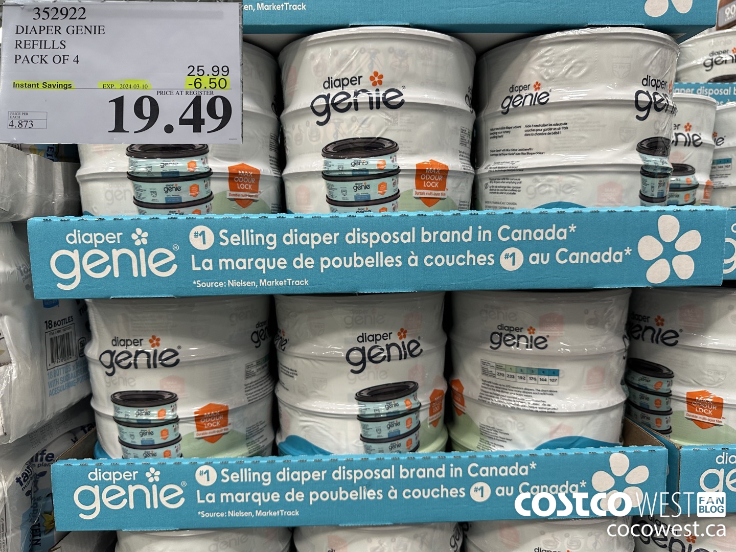 352922 DIAPER GENIE ELITE REFILLS PACK OF 4 ($6.50 INSTANT SAVINGS EXPIRES ON 2024-03-10) $19.49