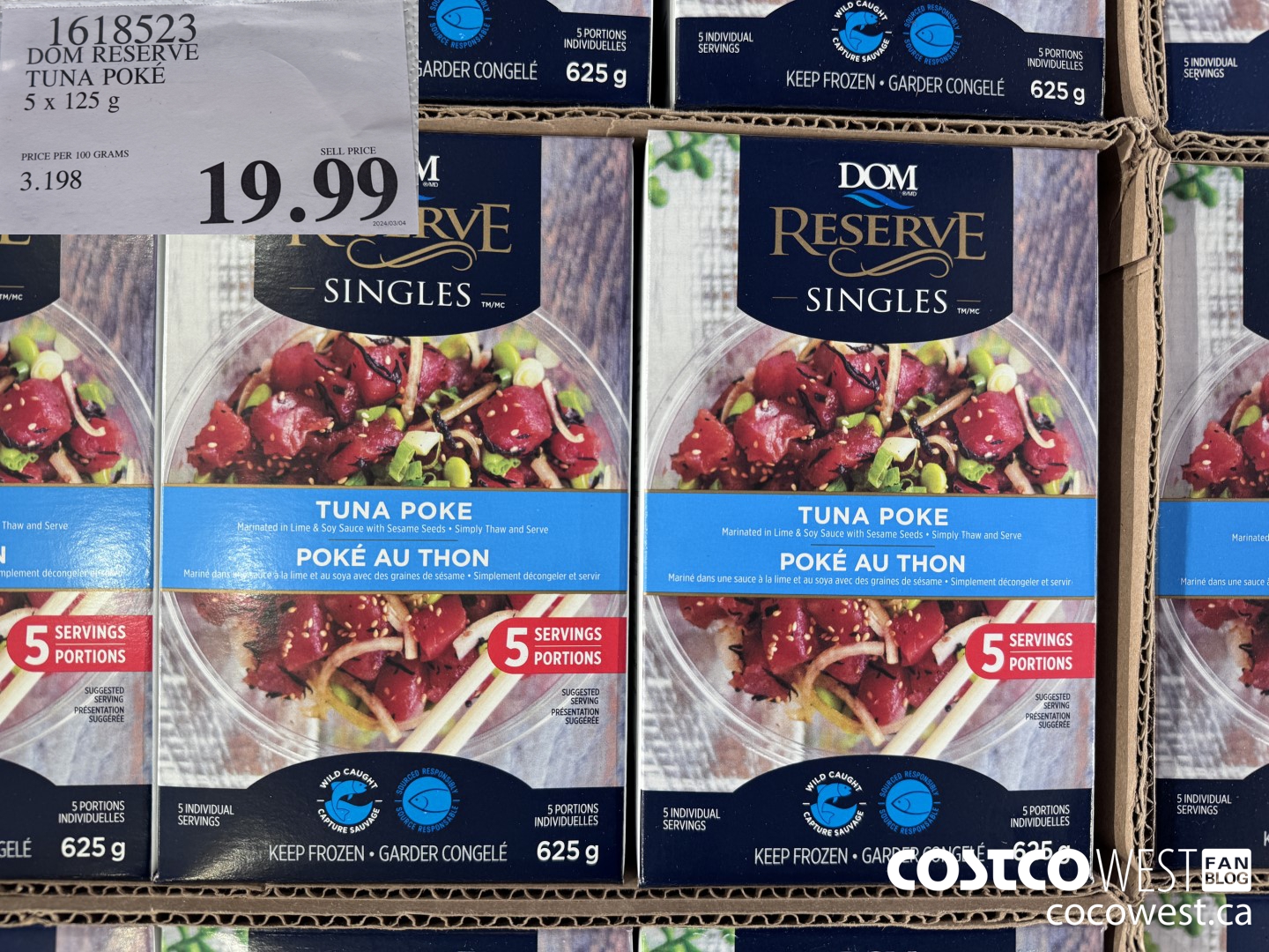 1618523 DOM RESERVE TUNA POKE 5 X 125 G $19.99