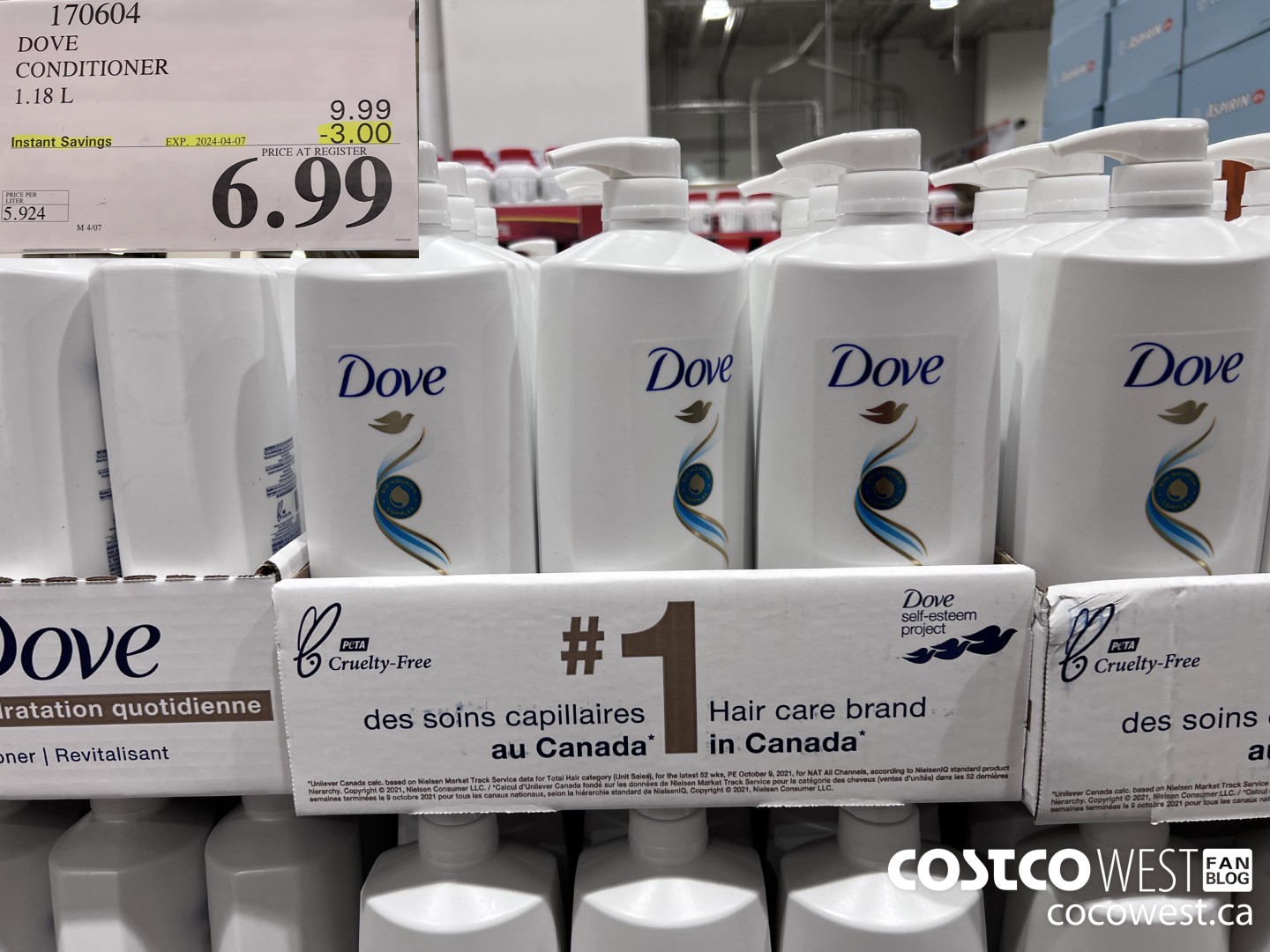 170604 DOVE CONDITIONER 1.18 L ($3.00 INSTANT SAVINGS EXPIRES ON 2024-04-07) $6.99