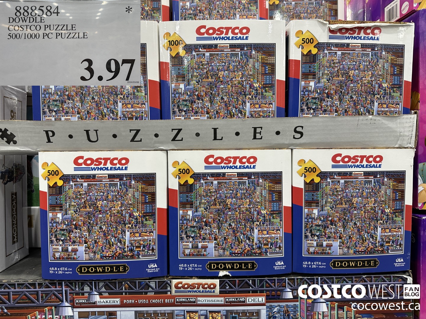 888584 DOWDLE COSTCO PUZZLE 500/1000 PC PUZZLE $3.97