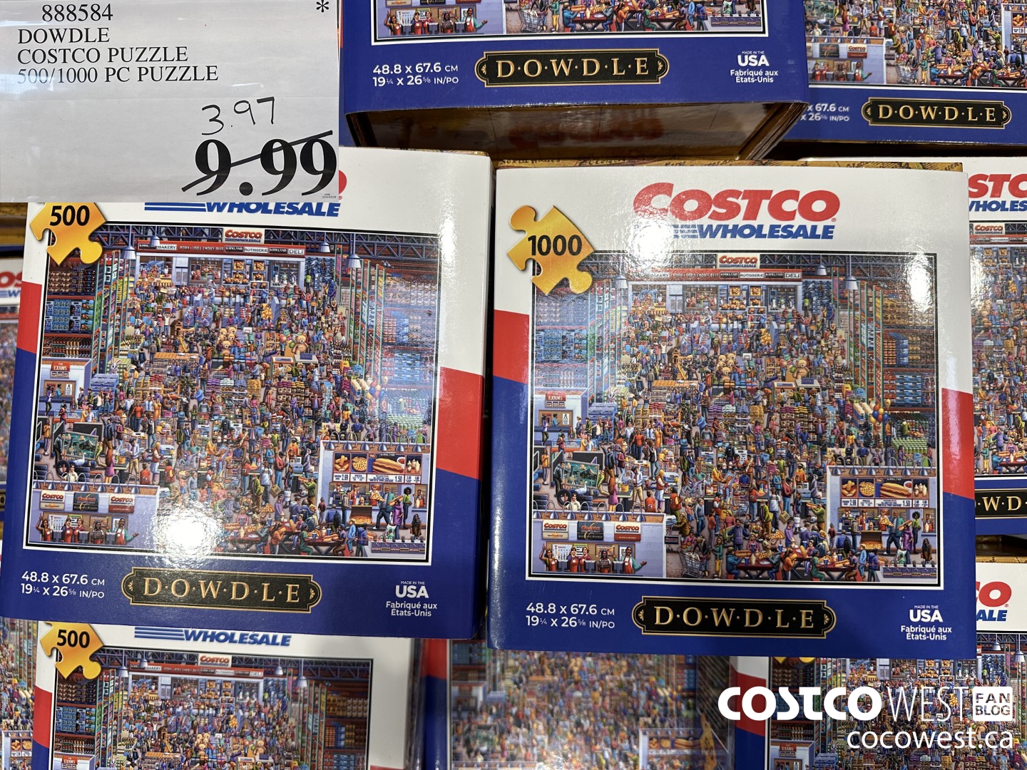 888534 DOWDLE COSTCO PUZZLE 590/1000 PC PUZZLE $3.97