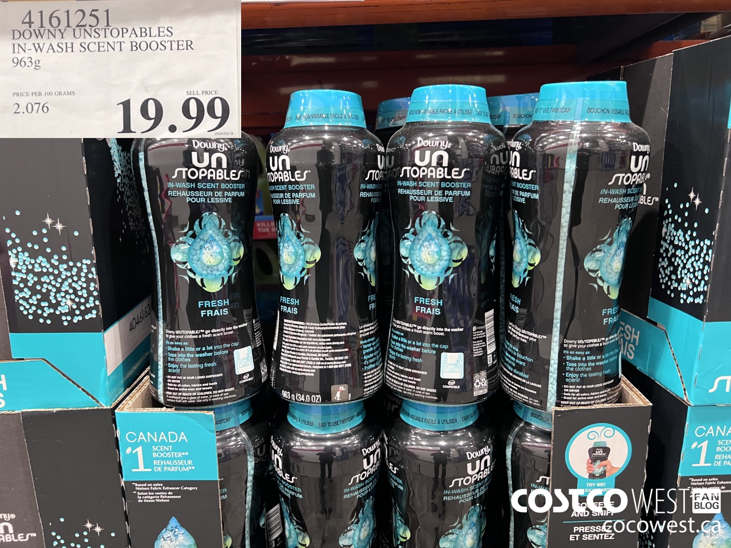 4161251 DOWNY UNSTOPABLES IN-WASH SCENT BOOSTER 963G $19.99