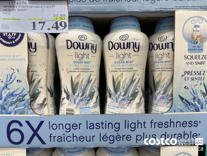 1774176 DOWNY UNSTOPABLE LIGHT OCEAN MIST 963G ($4.50 INSTANT SAVINGS EXPIRES ON 2024-03-17) $17.49