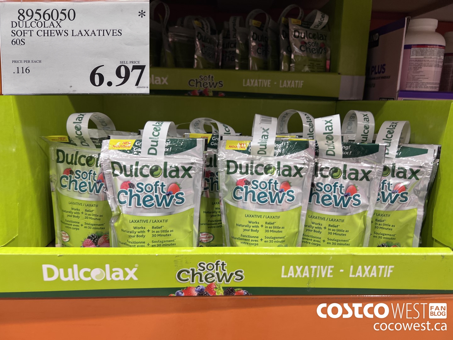 8956050 DULCOLAX SOFT CHEWS LAXATIVES 60S $6.97