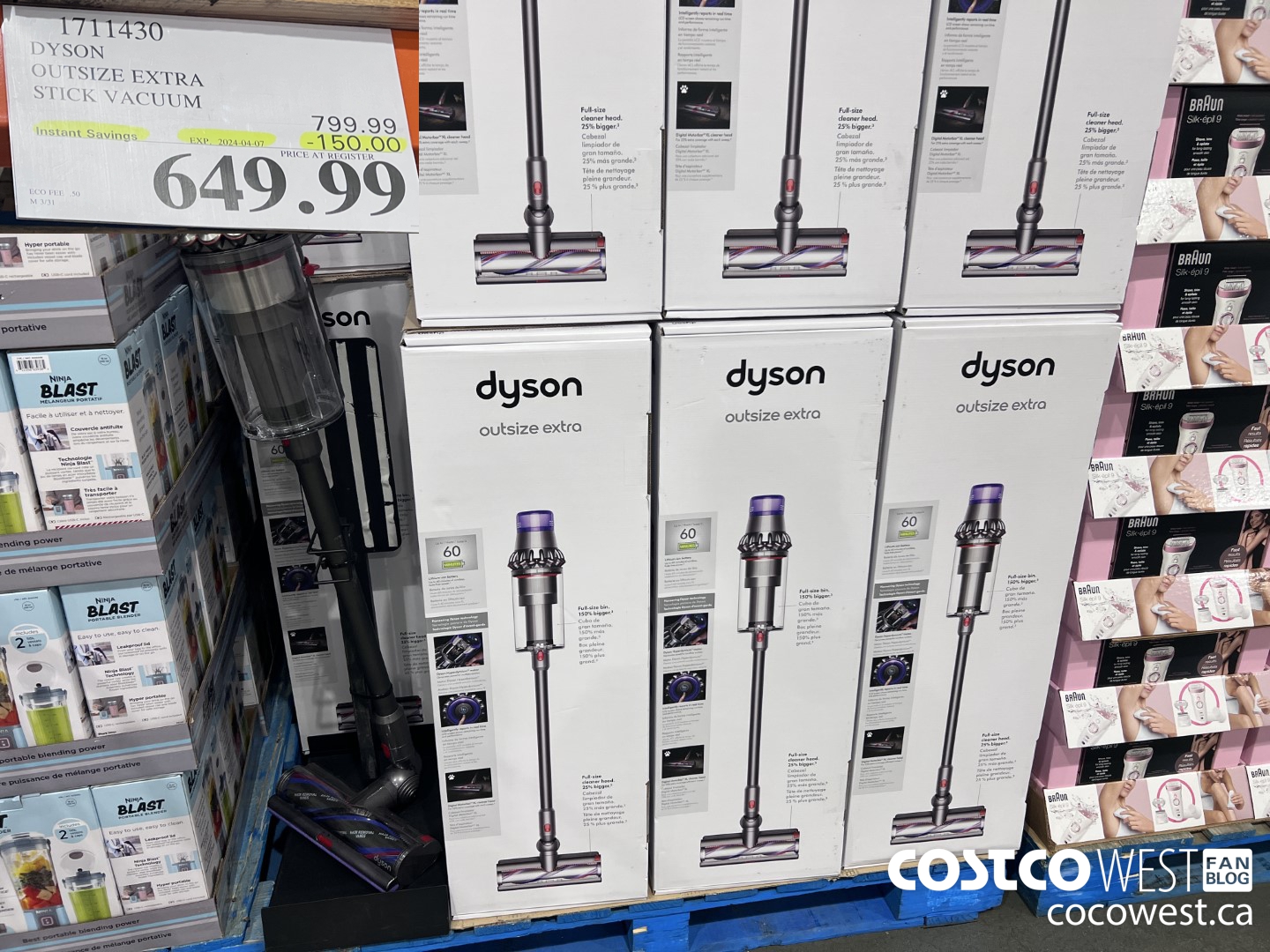 1711430 DYSON OUTSIZE EXTRA STICK VACUUM ($150.00 INSTANT SAVINGS EXPIRES ON 2024-04-07) $649.99