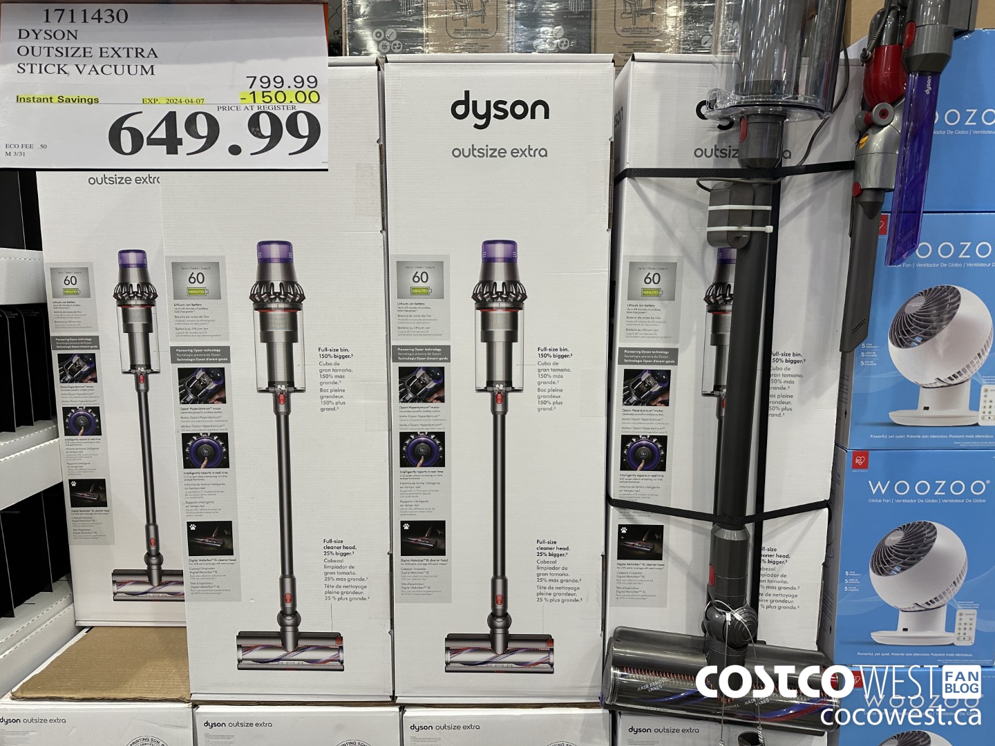 1711430 DYSON OUTSIZE EXTRA STICK VACUUM ($150.00 INSTANT SAVINGS EXPIRES ON 2024-04-07) $649.99