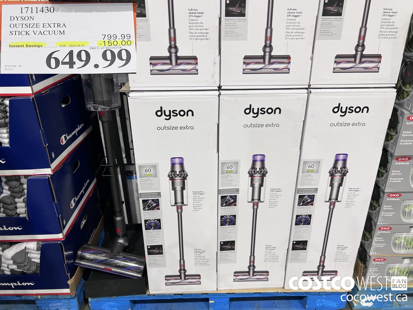 1711430 DYSON OUTSIZE EXTRA STICK VACUUM ($150.00 INSTANT SAVINGS EXPIRES ON 2024-04-07) $649.99