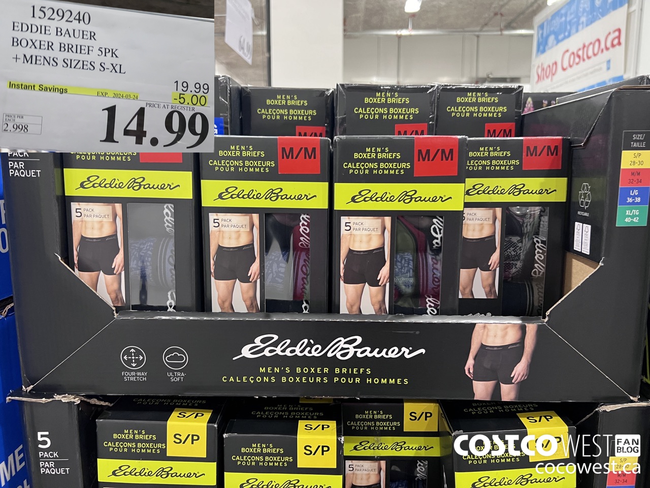 1529240 EDDIE BAUER BOXER 5PK MENS SIZES S-XL ($5.00 INSTANT SAVINGS EXPIRES ON 2024-03-24) $14.99