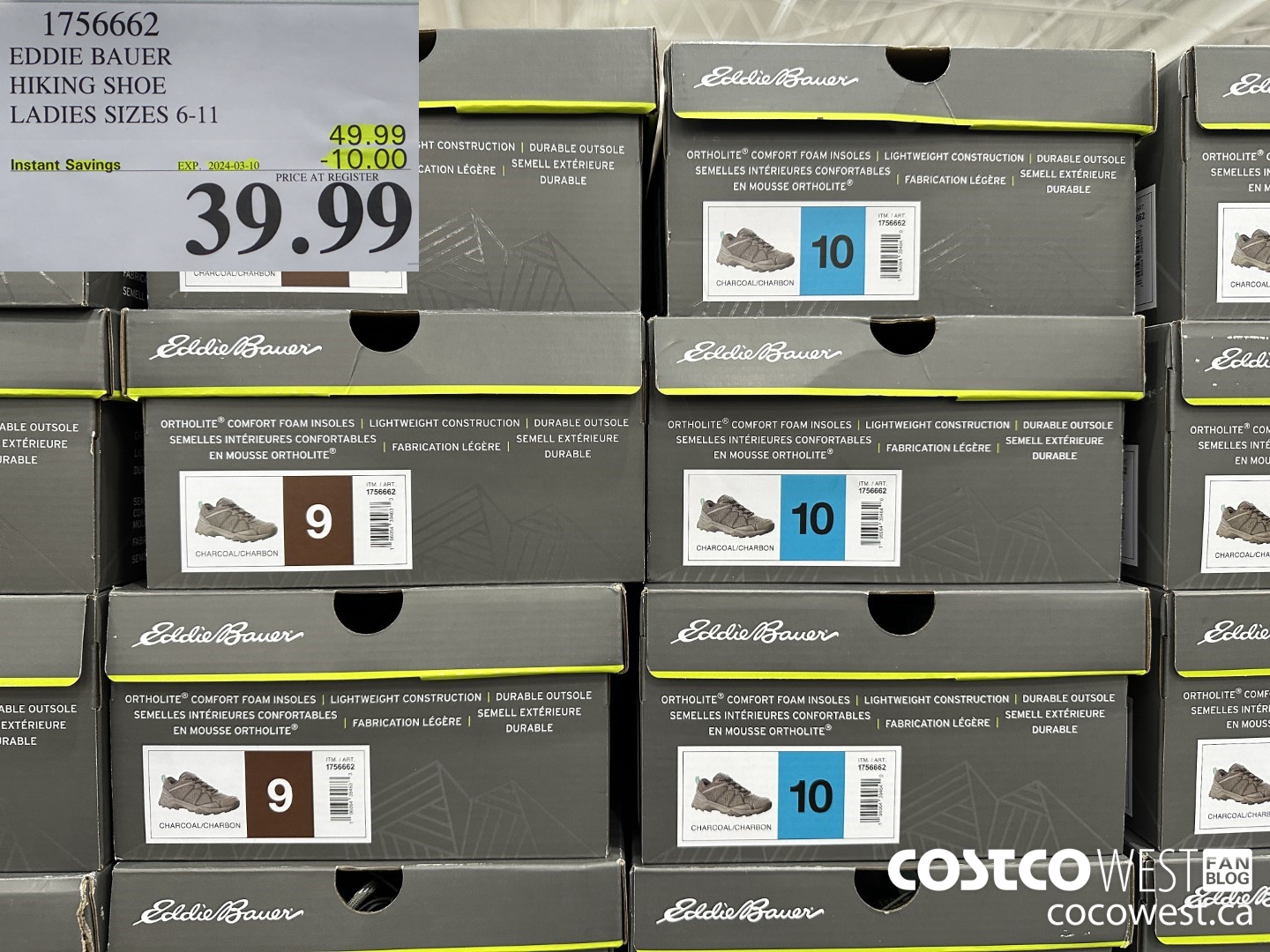 1756662 EDDIE BAUER HIKING SHOE LADIES SIZES 6-11 ($10.00 INSTANT SAVINGS EXPIRES ON 2024-03-10) $39.99