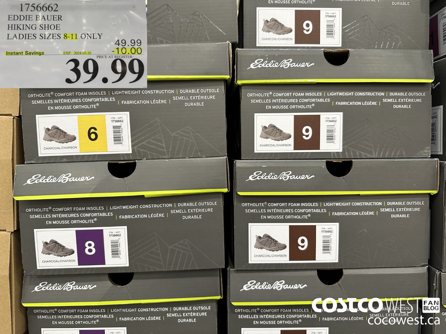 1756662 EDDIE BAUER HIKING SHOE LADIES SIZES 6-11 ($10.00 INSTANT SAVINGS EXPIRES ON 2024-03-10) $39.99