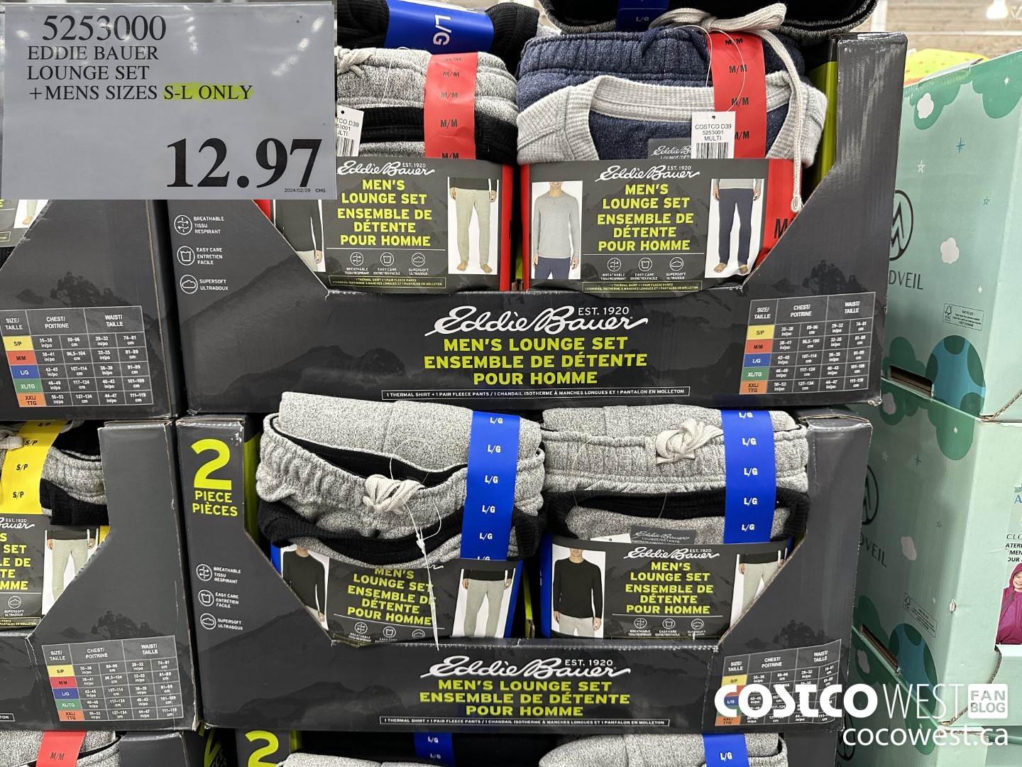 5253000 EDDIE BAUER LOUNGE SET MENS SIZE S-L ONLY $12.97