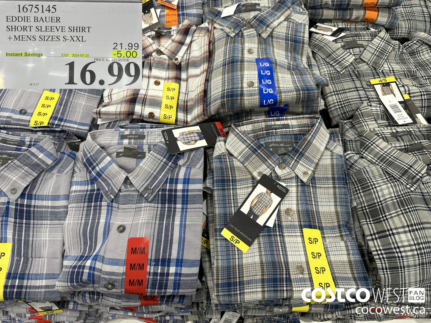 1675145 EDDIE BAUER SHORT SLEEVE SHIRT MENS SIZES S-XXL ($5.00 INSTANT SAVINGS EXPIRES ON 2024-03-24) $16.99