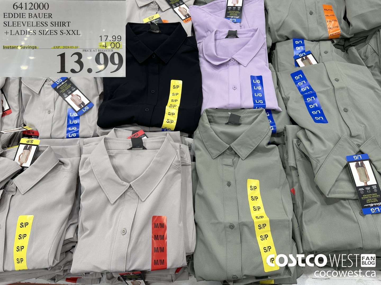 6412000 EDDIE BAUER SLEEVELESS SHIRT LADIES SIZES S-XXL ($4.00 INSTANT SAVINGS EXPIRES ON 2024-03-10) $13.99