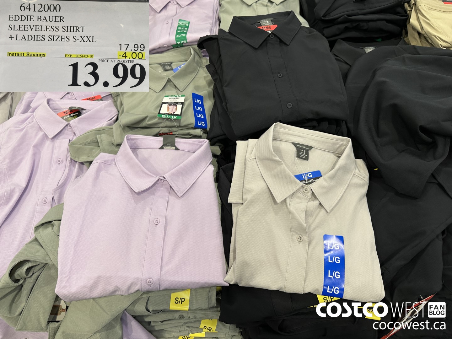 6412000 EDDIE BAUER SLEEVELESS SHIRT LADIES SIZES S-XXL ($4.00 INSTANT SAVINGS EXPIRES ON 2024-03-10) $13.99