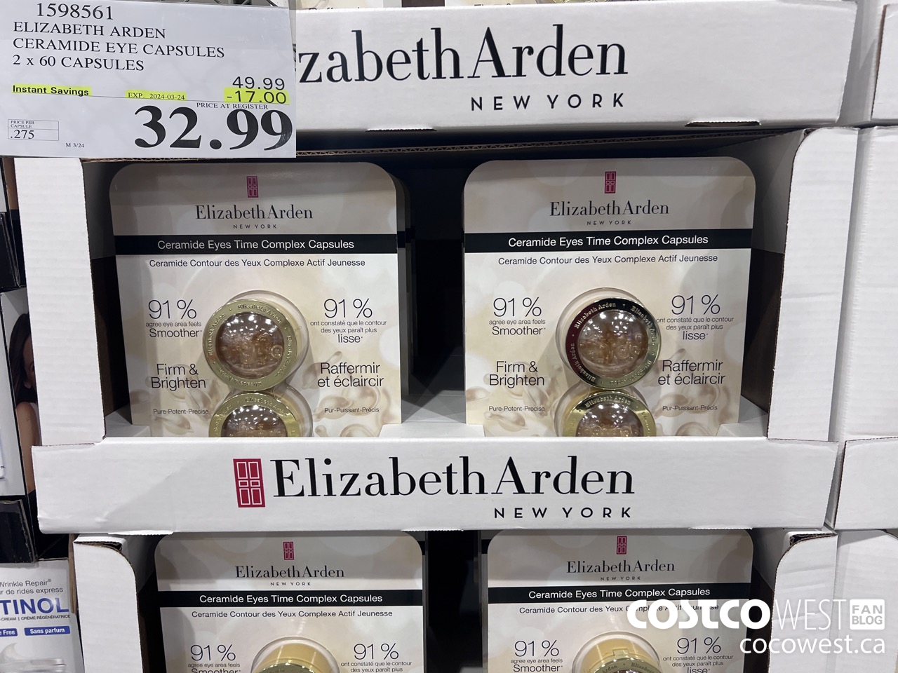 1598561 ELIZABETH ARDEN CERAMIDE EYE CAPSULES 2 X 60 CAPSULES ($17.00 INSTANT SAVINGS EXPIRES ON 2024-03-24) $32.99