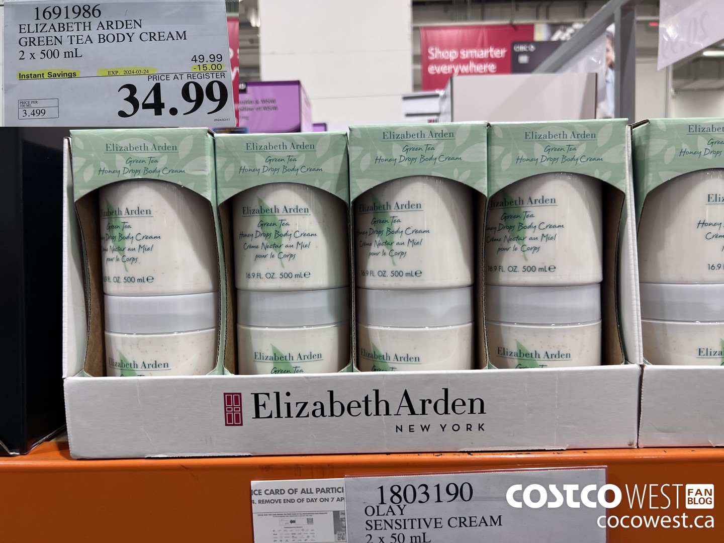 1691986 ELIZABETH ARDEN GREEN TEA BODY CREAM 2 X 500 ML ($15.00 INSTANT SAVINGS EXPIRES ON 2024-03-24) $34.99