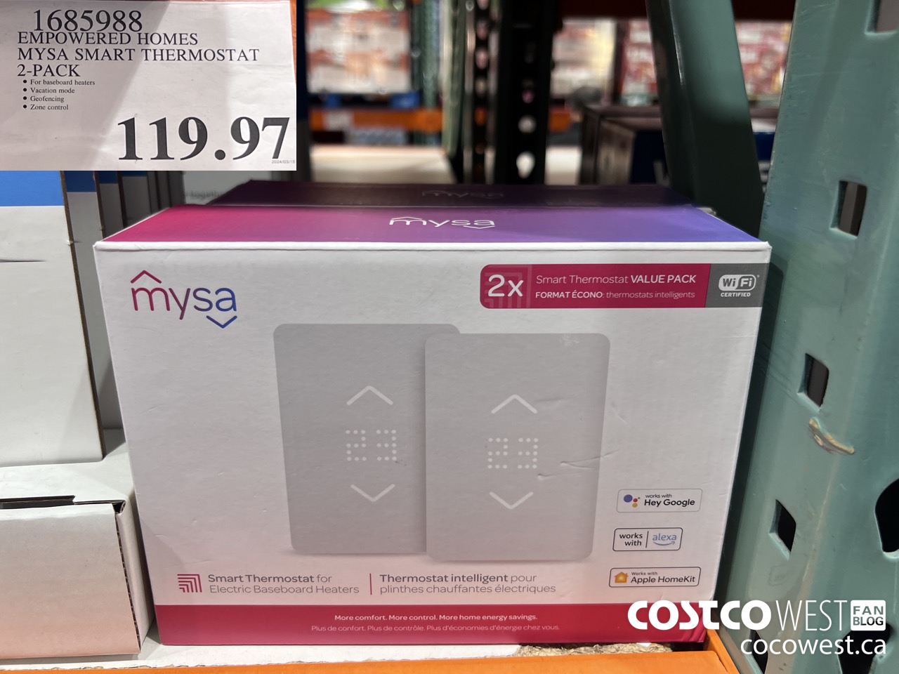 1685988 EMPOWERED HOMES MYSA SMART THERMOSTAT 2-PACK $119.97