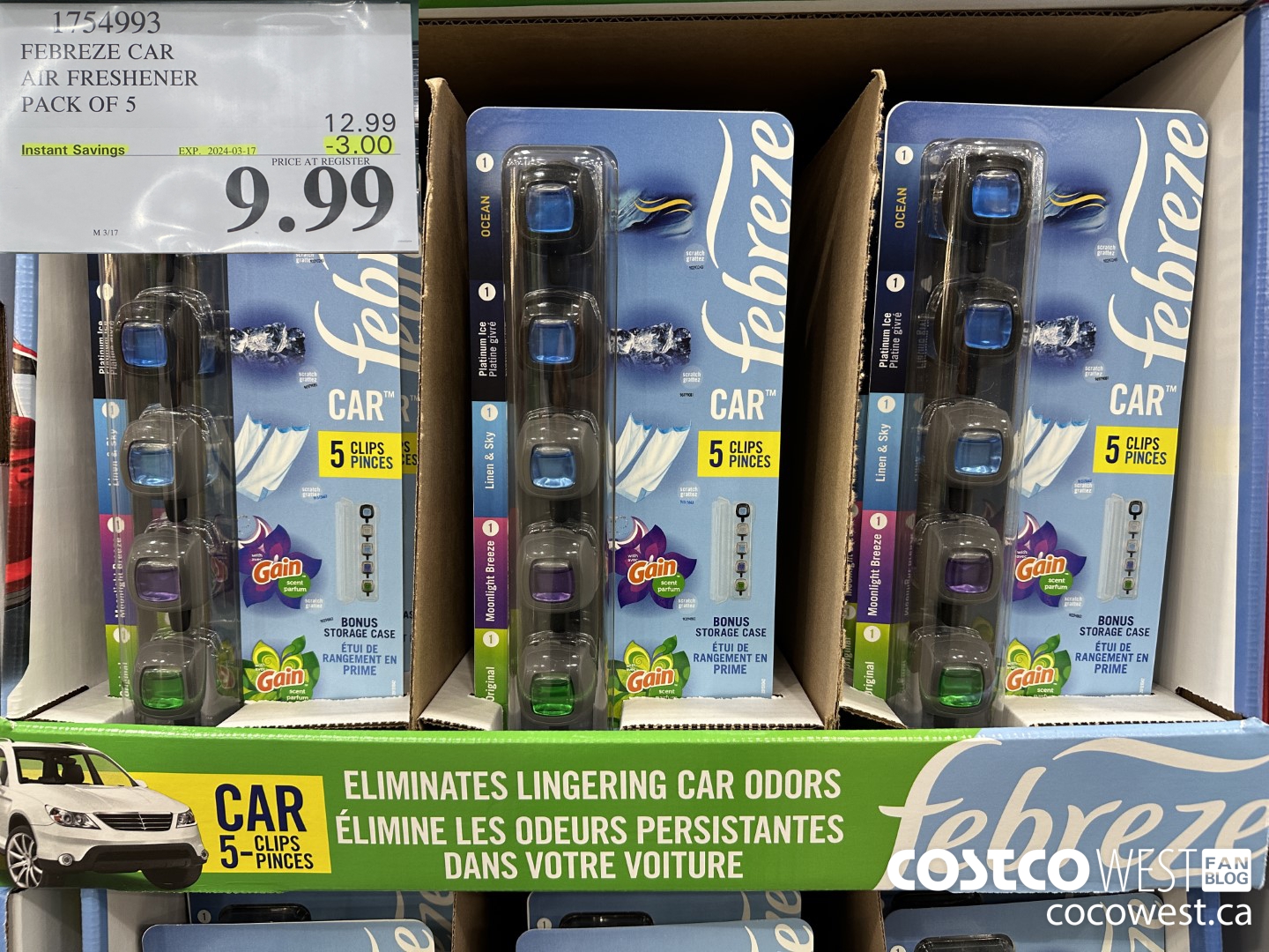 1754993 FEBREEZE CAR AIR FRESHENER PACK OF 5 ($3.00 INSTANT SAVINGS EXPIRES ON 2024-03-17) $9.99