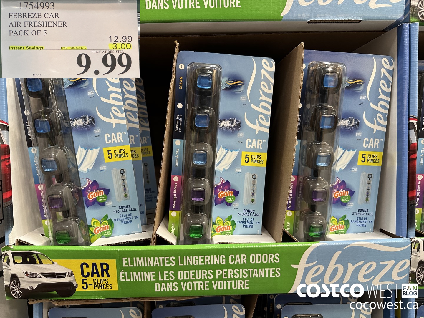 1754993 FEBREEZE CAR AIR FRESHENER PACK OF 5 ($3.00 INSTANT SAVINGS EXPIRES ON 2024-03-17) $9.99