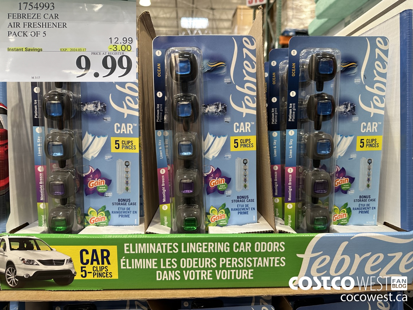 1754993 FEBREEZE CAR AIR FRESHENER PACK OF 5 ($3.00 INSTANT SAVINGS EXPIRES ON 2024-03-17) $9.99