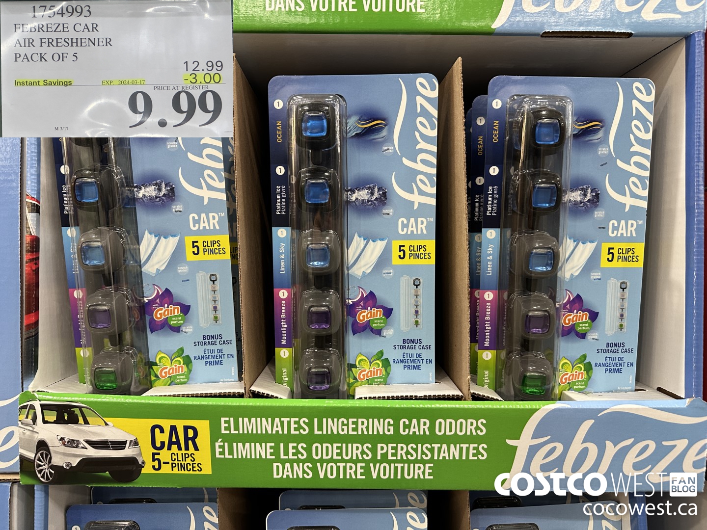 1754993 FEBREEZE CAR AIR FRESHENER PACK OF 5 ($3.00 INSTANT SAVINGS EXPIRES ON 2024-03-17) $9.99
