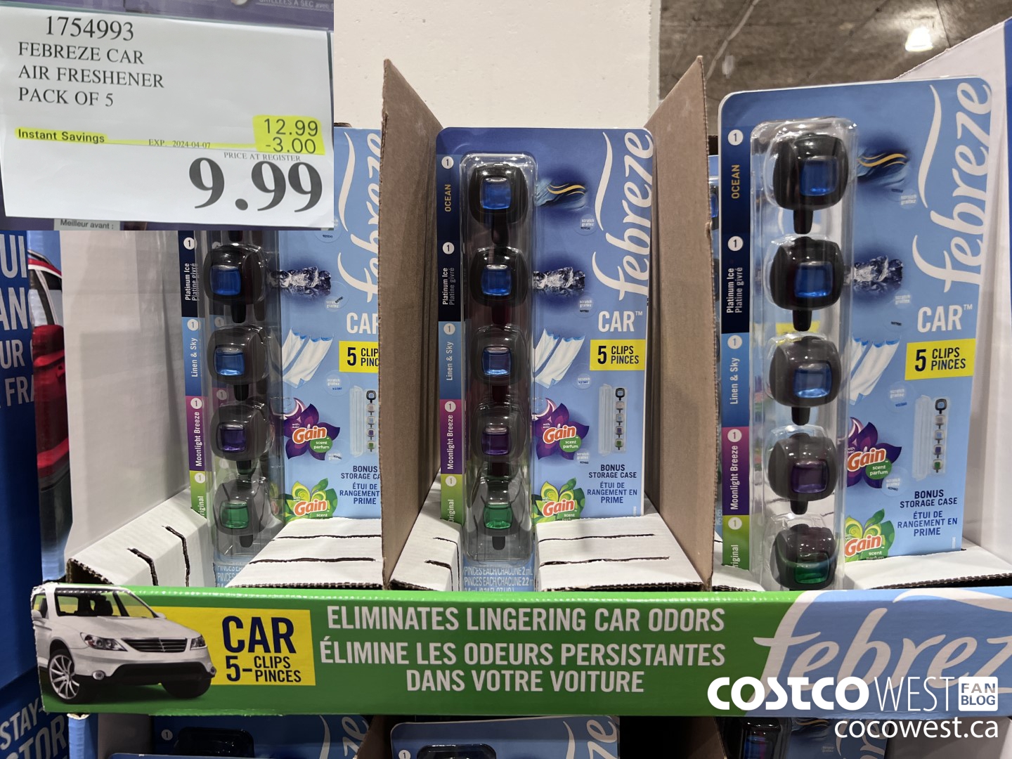 1754993 FEBREEZE CAR AIR FRESHENER PACK OF 5 ($3.00 INSTANT SAVINGS EXPIRES ON 2024-04-07) $9.99