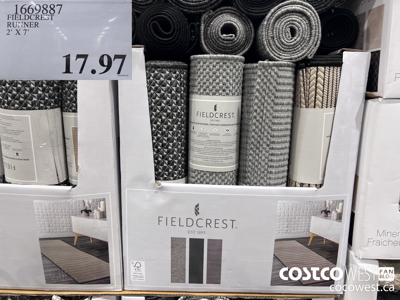 1669887 FIELDCREST RUINNER 2' X 7' $17.97