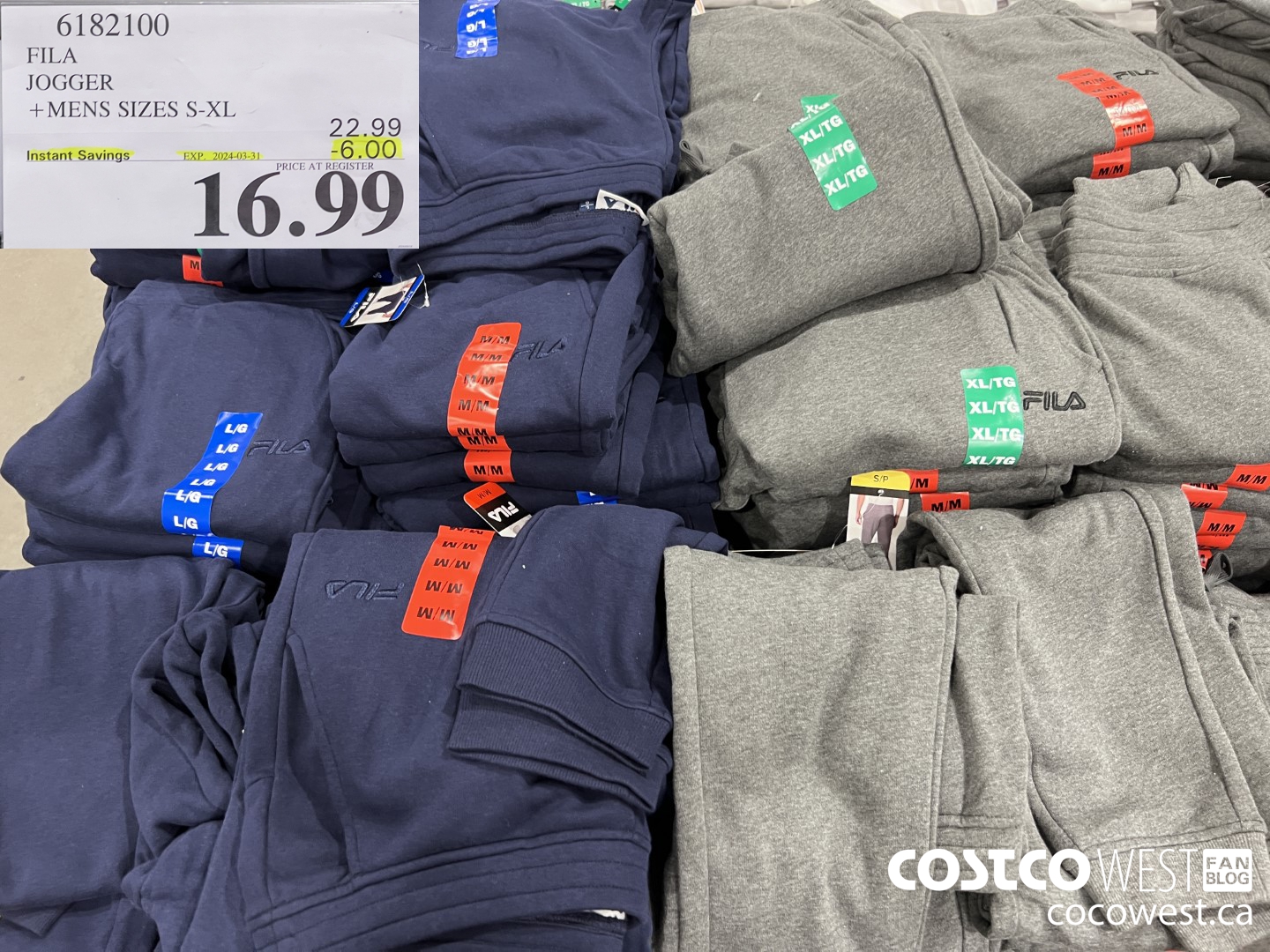 6182100 FILA JOGGER MENS SIZES S-XL ($6.00 INSTANT SAVINGS EXPIRES ON 2024-03-31) $16.99