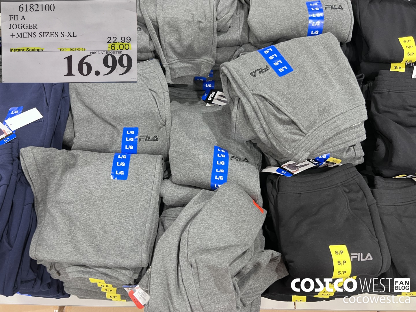 6182100 FILA JOGGER MENS SIZES S-XL ($6.00 INSTANT SAVINGS EXPIRES ON 2024-03-31) $16.99