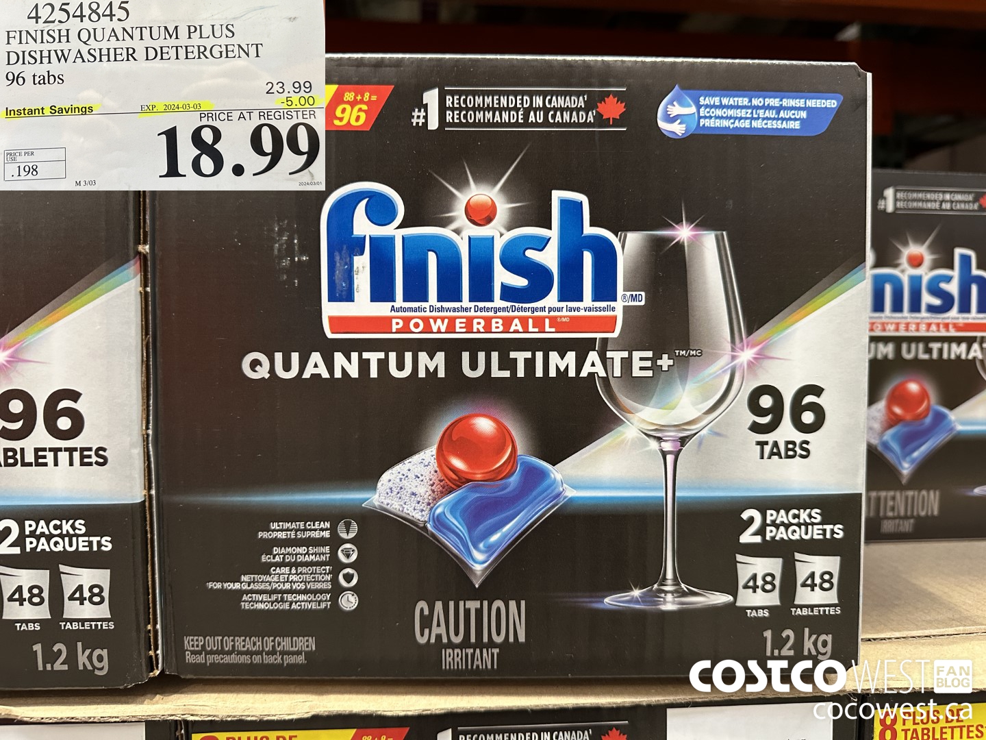 4254845 FINISH QUANTUM PLUS DISHWASHER DETERGENT 96 TABS ($5.00 INSTANT SAVINGS EXPIRES ON 2024-03-03) $18.99