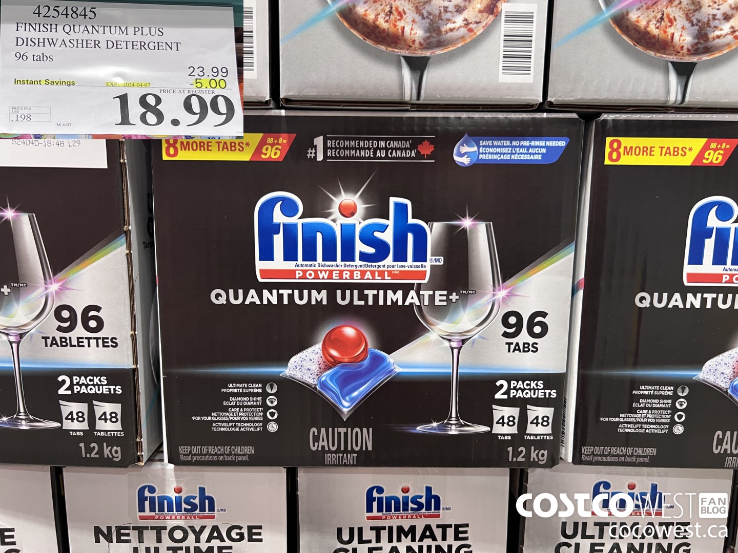 4254845 FINISH QUANTUM PLUS DISHWASHER DETERGENT 96 TABS ($5.00 INSTANT SAVINGS EXPIRES ON 2024-04-07) $18.99