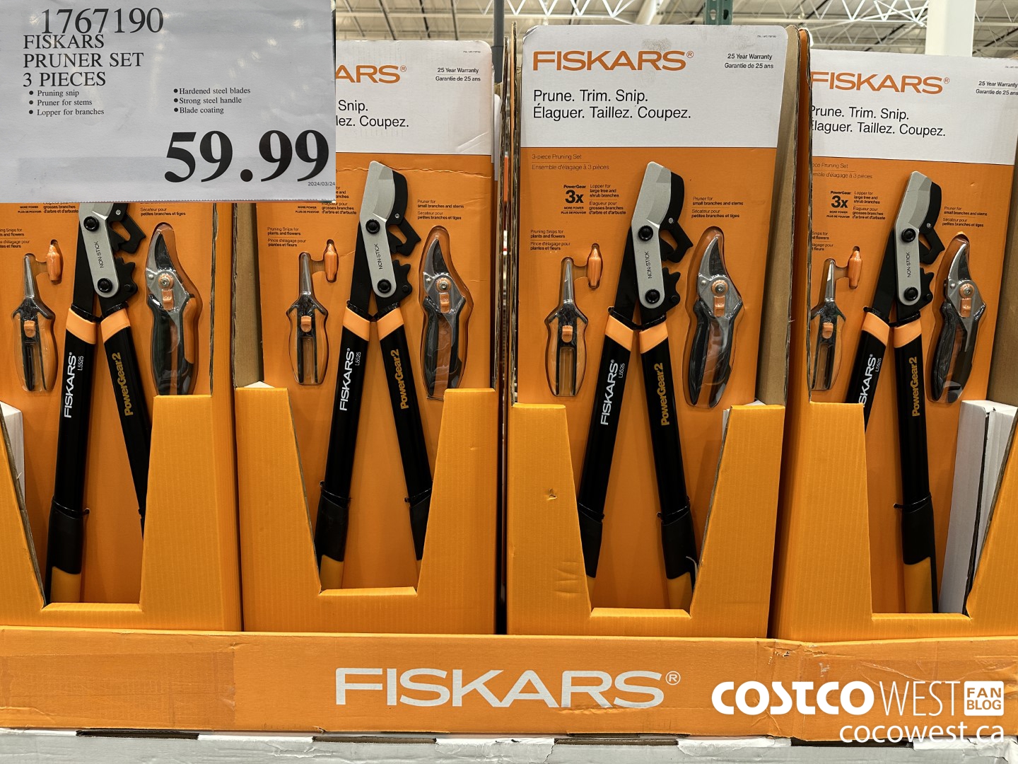 1767190 FISKARS PRUNER SET 3 PIECES $59.99