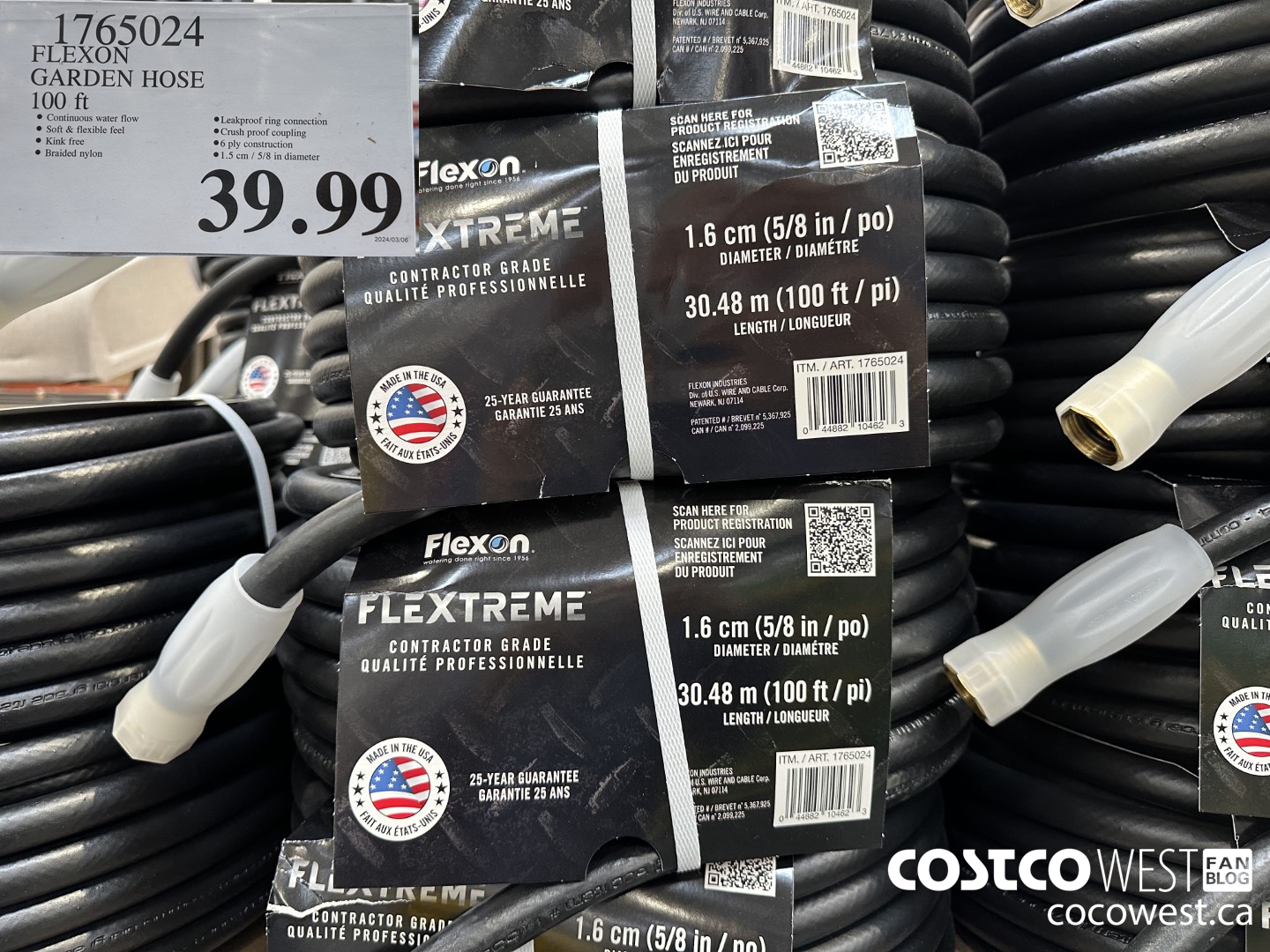 1765024 FLEXON GARDEN HOSE 100FT $39.99