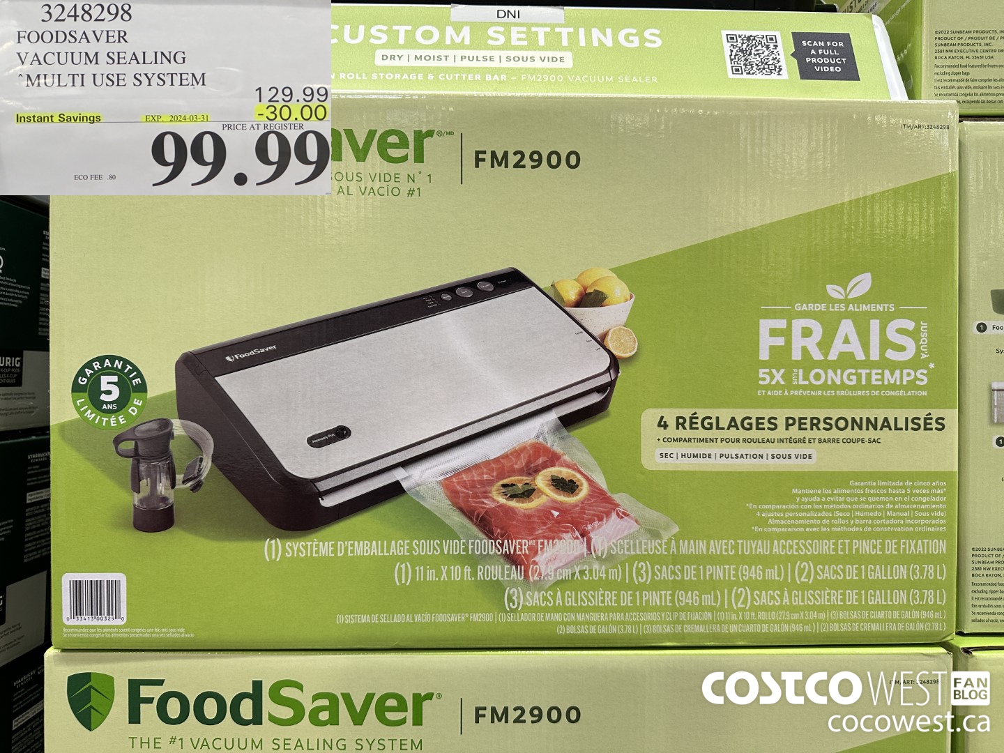 3248298 FOODSAVER VACUUM SEALING SYSTEM ($30.00 INSTANT SAVINGS EXPIRES ON 2024-03-31) $99.99