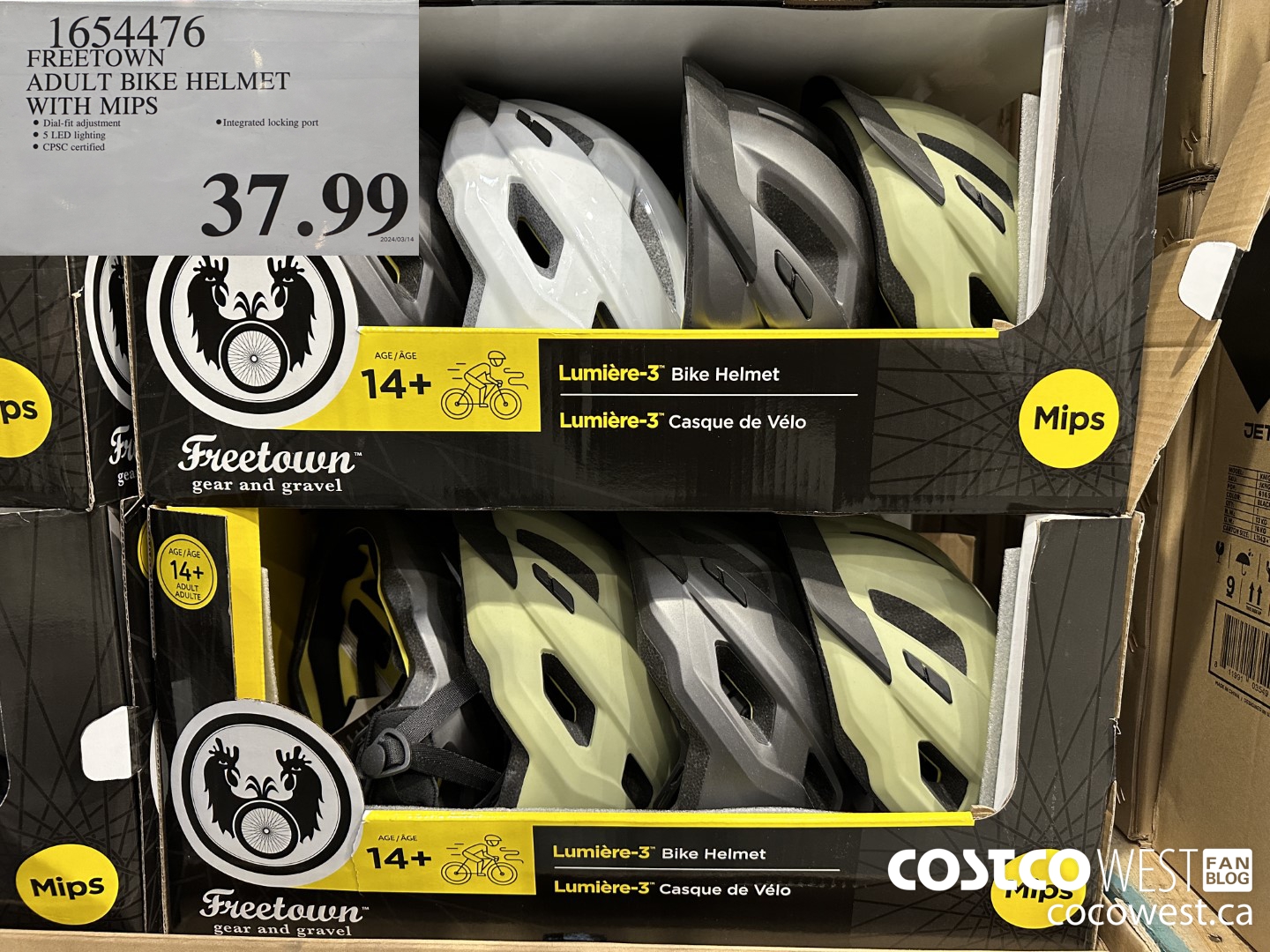 1654476 FREETOWN ADULT BIKE HELMET WITH MIPS $37.99