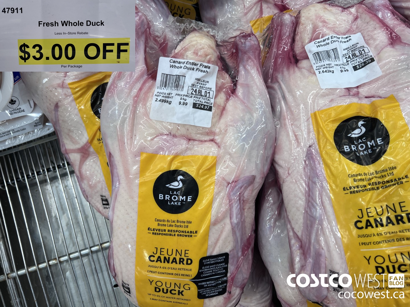 47911 FRESH WHOLE DUCK ($3.00 INSTANT SAVINGS)