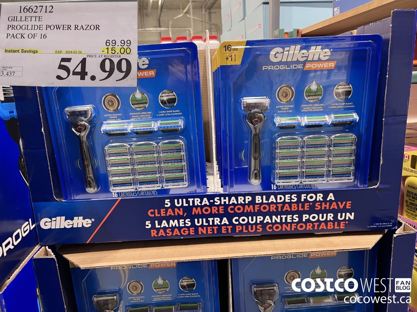 1662712 FUSION PROGLIDE POWER WITH HANDLE PACK OF 16 ($15.00 INSTANT SAVINGS EXPIRES ON 2024-03-24) $54.99