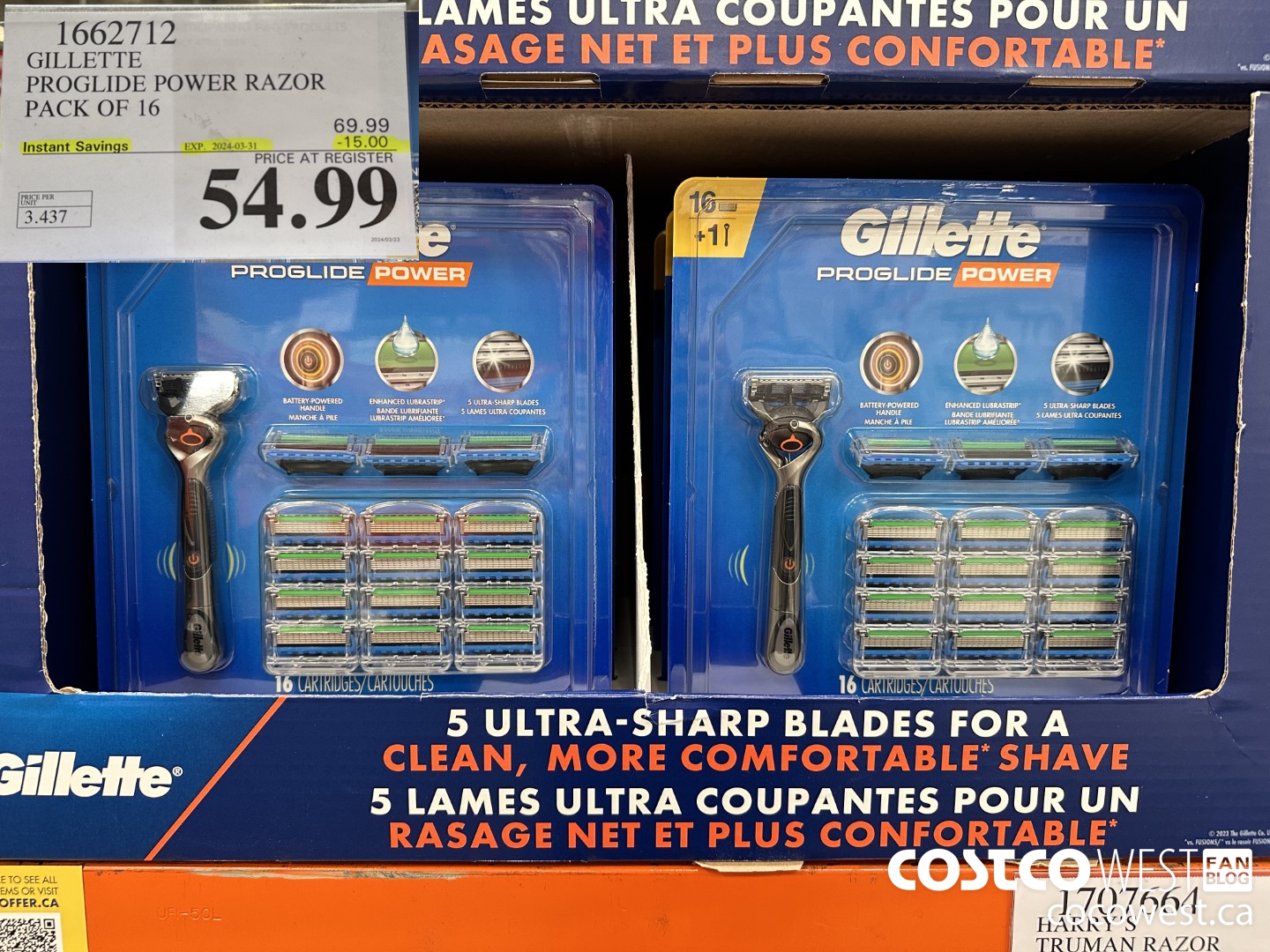 1662712 FUSION PROGLIDE POWER WITH HANDLE PACK OF 16 ($15.00 INSTANT SAVINGS EXPIRES ON 2024-03-31) $54.99