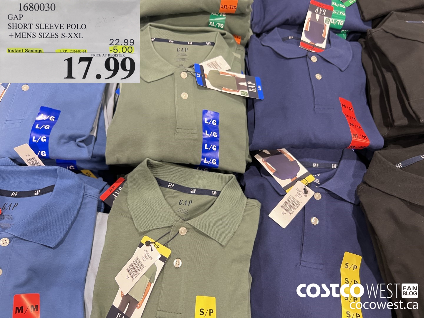 1680030 GAP SHORT SLEEVE POLO MENS SIZES S-XXL ($5.00 INSTANT SAVINGS EXPIRES ON 2024-03-24) $17.99